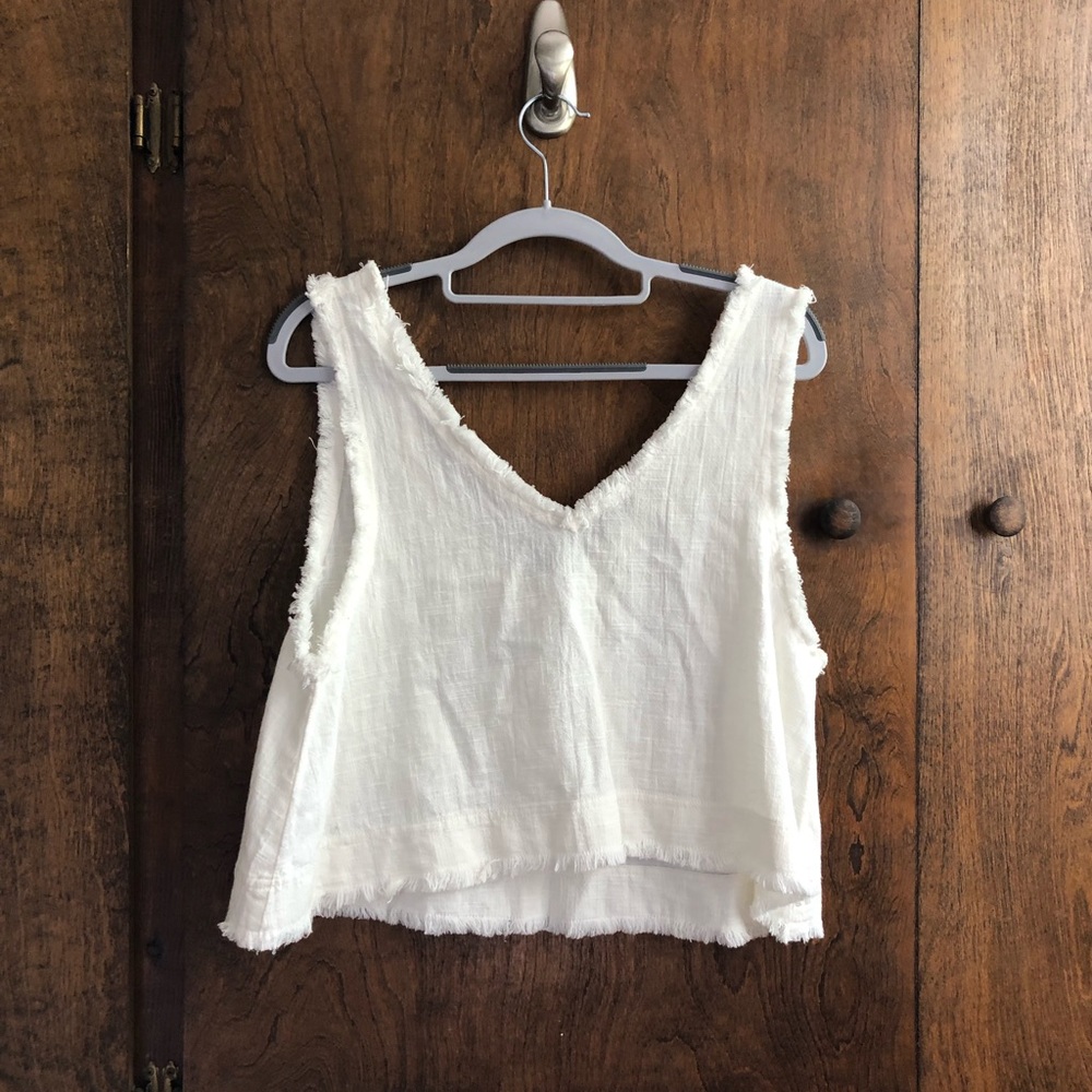 Frayed white top